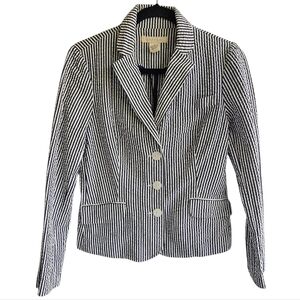 Sandro Seersucker Cotton Stripe Blazer Women's Size S